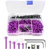 Flaconi 177PCS Viti per Parabrezza Moto,Kit Bulloni Carenatura Universale per Moto,Kit Bulloni Carenatura Moto,Viti Cupolino,Adatti Alla Maggior Parte Delle Moto Sportive Sul Mercato (Viola)