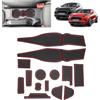 BSTW Compatibile con Ford Puma II 2020-2024 Tappetini Antiscivolo per Ford Puma ST ST-Line Titanium Tappetini in Gomma per Console Centrale, Porta Bicchieri, Scanalatura Porta (Rosso)