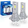 Sidaqi Lampadina LED H7, 6000K Bianco 2024 Aggiornamento 1:1 Dimensioni 80W 18000LM Faro Fascio Hi/Lo Fendinebbia per Sostituzione Alogena, Nessun Adattatore Richiesto Plug and Play, 2 Pezzi