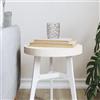 INLIFE Tavolo rotondo bianco Ø 30 x 3 cm legno massello di pino,1,25 kg ,833656