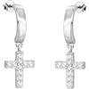 SOFIA MILANI - Orecchini da Donna in Argento 925 - con Pietra Zircone - Creoli a Croce - 20797