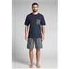 Intimissimi Pigiama Corto In Cotone E Tela Check Blu