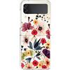 Yoedge Trasparente Rigida Custodia per Samsung Galaxy Z Flip3 5G 6,3, Silicone TPU Bumper Antiurto con Disegni, Originale Case Sottile Antipolvere Antiscivolo Cover per Samsung Z Flip3 5G, Fiore 3