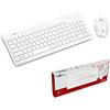 MYKA Kit Tastiera E Mouse con Filo USB 2.0 Bianco White KM-L02WH 3200DPI Regolabili Tasti Low Profile Design Elegante