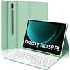 IVEOPPE Tastiera per Samsung Galaxy Tab S9 FE/S10 FE 10.9/S9 11, Cover Tastiera Italiana Bluetooth Rimovibile per Samsung Galaxy Tab S9 2023/S9 FE 2023/S10 FE 2025, Erba verde