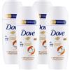 Dove Deodorante Go Fresh Roll-On Cocco Protezione 48h 0% Alcol Antitraspirante Profumo Fresco e Fruttato - 4 Flaconi da 50ml