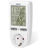 ORNO WAT-435(GS) - Contatore elettrico per presa di corrente, grande schermo LCD, batteria integrata, 3680 W
