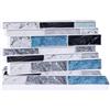 Hode Piastrelle Adesive Bagno Cucina Muro 24 Pezzi, Effetto Marmo Mattoni Stile Paraschizzi Adesive per Parete PVC Impermeabile Autoadesivo (Blu e Nero)