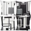 Aoihrraan 50x50cm Set Di 4 Federe Cuscini Nero Bianco Moderno Geometrico Modello Morbido Peluche Corto Quadrato Copricuscini Divano Casa Decorazioni Salottoletto All'Aperto Giardino Divano
