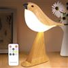 Haotao Lampada da tavolo Touch, lampada da comodino con suono e timer, senza fili, 3 modalità, luce notturna dimmerabile per bambini, batteria ricaricabile 2600 mAh, lampada per uccelli carini