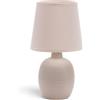 Aigostar - Lampada da Comodino, Moderna Lampada da Tavolo Base in Ceramica Paralume in Stoffa, Attacco E14, 17 * 17 * 31cm Cavo 1.3 Metri, Design Vintage.