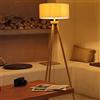 Aigostar Lampada da Terra in Legno Piantana Retro Vintage Lampada da pavimento per Soggiorno Camera e Ufficio Lampada a Stelo Treppiede, Stile Scandinavo