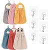 ZBHDEYG Set di 6 fazzoletti a forma di animali, 6 ganci, asciugamani colorati per bambini e ospiti, piccoli asciugamani per il viso