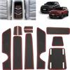 BSTW Compatibile con Jeep Avenger SUV 2023 2024 2025 2026 Tappetini Antiscivolo per Jeep Avenger EV Hybrid 4x4 4XE Tappetini in Gomma per Console Centrale, Porta Bicchieri, Scanalatura Porta (Rosso)