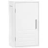 EUGAD Mobile da Bagno Sospeso, Pensile da Cucina, Armadietto per Bagno Sospeso, con Ripiano Regolabile, 2 Scomparti, Pensile Sospeso con Anta Magnetica, in Legno, Bianco, 30x18,5x50cm