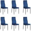 Tomasucci Wink Desing set 6 sedia effetto velluto Boston BLUE