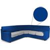 BIANCALUNA Copristruttura Copridivano angolare Suit Genius Max 440 cm R456 Blu