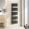 EMKE Scaldasalviette termoarredo, con Attacco Laterale, 1320x400 mm, Radiatore da Bagno, Scaldasalviette per Asciugamani ad Acqua Calda,Porta Asciugamani, Scaldasalviette, Colore Nero, 570 Watt