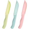 MAEXUS Spelucchino con custodia protettiva, set da 3 coltelli in ceramica, coltello da frutta, coltello da cucina, coltello ergonomico in ceramica per frutta e verdura