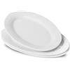 UIBFCWN Set di 3 Piatto da Portata in Ceramica, Grande Piatti Ovali, 30x20 cm, Piatti da Portata per Tacchino, Pesce, Insalata, Antipasti, Cibo, Bianco, Piatti Sicuri per Microonde