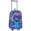 Disney Stitch Valigie per Bambini, Valigia Trolley Bagaglio a Mano Bambino, 39 x 27 cm, 10,5L, 2 Ruote, Chiusura Zip
