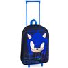 SONIC THE HEDGEHOG Valigie per Bambini, Valigia Trolley Bagaglio a Mano Bambino 39 cm, 10,5 L, 2 Ruote, Blu, Chiusura Zip