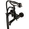 Hiendure® Montaggio a Parete Due Maniglie Vasca da Bagno Rubinetto con Doccia a Mano, Olio strofinato Finitura Bronzo