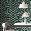 ICYEHAO Carta da Parati Floreale Verde, 44 x 300 cm Carta da Parati Geometrica Verde Moderna Astratta Righe Boho Pellicola Adesiva per Mobili,Camera da Letto,Soggiorno,Bagno,Cucina