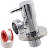 AERZETIX - Valvola d'Arresto ad Angolo 1/2x3/4 - in Ottone con Rivestimento Nichelato - con Rosetta e Guarnizione in PTFE - Raccordo Rubinetto Acqua Potabile Sanitaria per Lavello Bagno Cucina