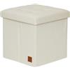 LOVE !T STORE !T LOVE IT STORE IT Premium Pouf Contenitore Pieghevole - Cubo Sgabelli in Lino - Rinforzi In Legno - 38x38x38 cm - Beige