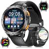 LIGE Smartwatch Uomo con GPS, Monitoraggio Salute, 1.43 AMOLED smartwatch militare con 530mAh Batteria/ 110+ Modalità Sport/LED Torcia/Bussola/Altimetro Orologio Intelligente per Escursionismo