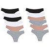 Channo Perizoma Donna Senza Cuciture, Slip Tanga Invisibili, Intimo Donna Seamless, Pacco da 12, Bianco, S/M