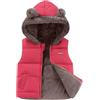 FEOYA Giovane Giubbotto Piumino Ragazze Giacca Invernale Bambini Cappotto Cotone Con Cappuccio Autunno Giacca Senza Maniche Gilet Vestiti 2-7, Colore: rosso, 2-3 Anni