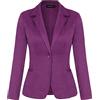 LADI TREND Blazer da donna con un bottone, giacca blazer con risvolto dentellato abbigliamento da lavoro elegante slim fit manica lunga, P-viola, 40