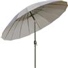 Outsunny Ombrellone da Giardino e Terrazza 2.5x2.5 m a Manovella con 18 Stecche e Inclinabile, Grigio
