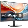 KOORUI E2412F Monitor PC 24 pollici, Full HD VA 100HZ, 5ms, 1920x1080, Schermo PC HDMI1.4 e VGA, VESA 100x100 mm, Adaptive Sync, Inclinazione Regolabile, Pannello ultra Sottile
