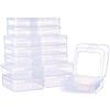 BENECREAT 27 PCS Formato Misto rettangolo Mini Clear Plastic Bead Contenitori di stoccaggio Contenitore con Coperchio per Articoli, Pillole, Erbe, microsfere e Altri Piccoli Oggetti