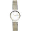 Skagen Orologio Freja Lille da donna, Movimento al quarzo a due lancette con cinturino in acciaio inossidabile o in pelle, 26 mm, Bianco e oro