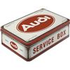 Nostalgic-Art Contenitori in latta retrò piatti, 2,5 l, Audi - Service Box - Idee regalo per amanti degli accessori Audi, scatola con coperchio, design vintage