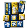 Nostalgic-Art Set di magneti retrò, 9 pezzi, Michelin - Logo Evolution - Idee regalo per amanti di motore, decorazione del frigorifero, design vintage