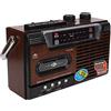 Qiilu Lettore di cassette retrò boombox con lettore a cassette e radio AM/FM, altoparlante e jack per cuffie, registratore, supporto cassette,