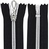 Aerzetix - C64067 - Set di 10 Cerniere Lampo a Spirale N°5 25cm Non separabile autobloccante - Rete in Nylon Argento - tiretto cursore in Metallo - Colore Nero - merceria