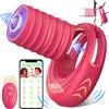 SuperLove Vibrating Cock Ring Penis Sleeve with Remote Red