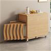 EESHHA Tavolo Pieghevole da Pranzo Con Sedie - Set in Legno Massello Allungabile da 1,4 m, Salvaspazio per Cucina e Soggiorno, Beige