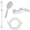 Fortis set doccetta con rubinetteria, doccetta con 1 tipo di getto, asta saliscendi, flessibile doccetta, 8451100MW+50129TTMW+53162150MW+15505MW, Scala bianco opaco [Rubinetteria Bagno > Rubinetteria Doccia]