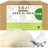 Soj - 30 STOPPINI OFFERTO - 3KG Pellet cera di soia vegetale 100% pura e naturale per la creazione di candele, cera per candele, cera di soia per candele marca francese