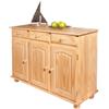 Buffet 3 ante + 3 cassetti in pino massello naturale, 130x87x43 cm