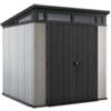 Keter Casetta da giardino keter artisan 7x7 in duotech colore grigio con porta battente doppia 214x218x226 cm