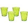 OMADA Design 4 Bicchieri Acqua Colorati da 30 cl, in Plastica Infrangibile, lavabili in lavastoviglie, Made in Italy, linea Diamond, Verde