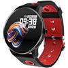 Lckiioy T6 Smart Watch Men Screen Pressione Sanguigna Frequenza Cardiaca Smart Watch Impermeabile Orologio per Android iOS-Rosso